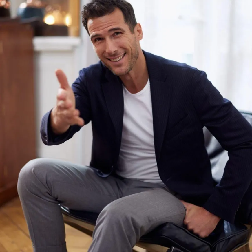 Blazer confort Gianni rayures craie