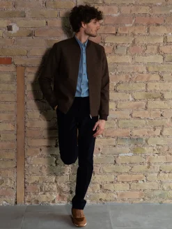 Bomber James en laine non teinte foncée