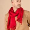 Écharpe bio en baby alpaga rouge