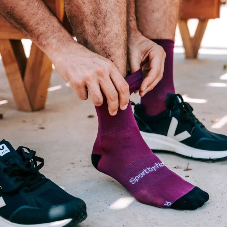 Chaussettes running/cycling violettes