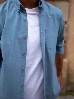 Chemise chambray Émile bleu clair