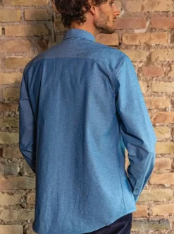 Chemise chambray Émile bleu clair