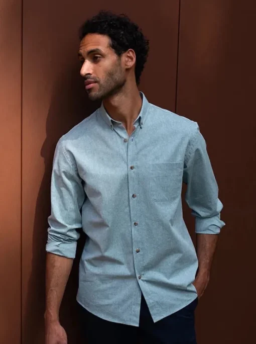 Chemise chambray Émile verte