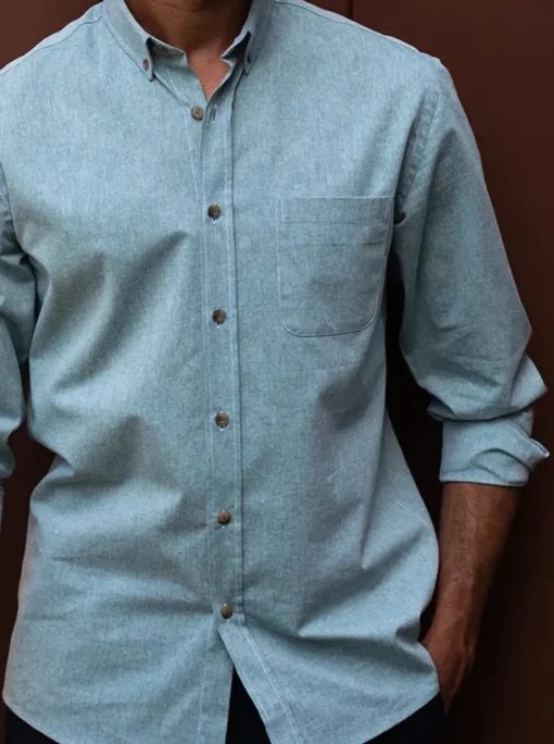 Chemise chambray Émile verte