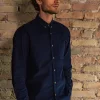 Chemise corduroy Émile bleu marine