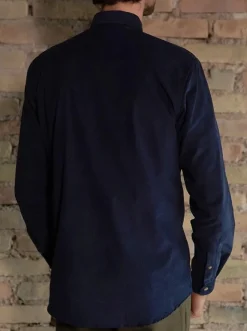 Chemise corduroy Émile bleu marine