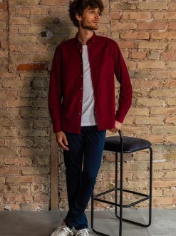 Chemise corduroy Émile bordeaux