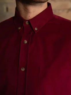 Chemise corduroy Émile bordeaux