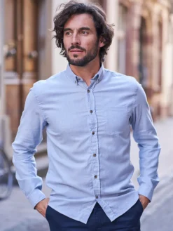 Chemise en flanelle Émile bleu ciel