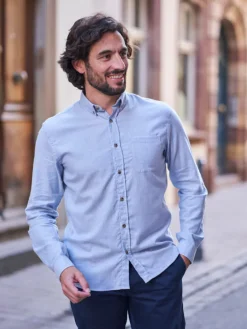 Chemise en flanelle Émile bleu ciel