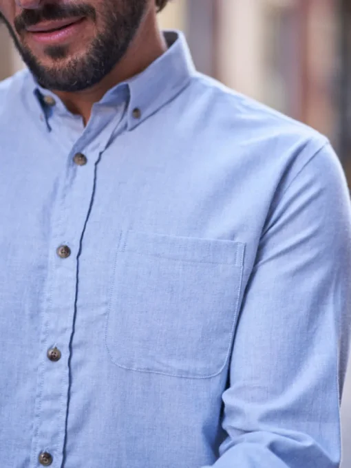 Chemise en flanelle Émile bleu ciel