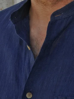 Chemise lin Capri Mao indigo