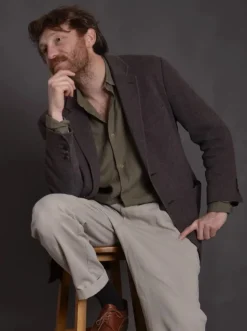 Chemise lin vert foncé