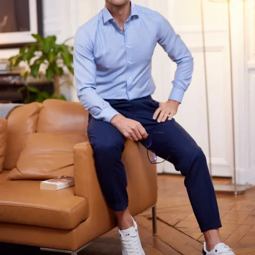 Chemise sportive Biella bleu Oxford Royal
