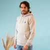 Hoodie gris brodé unisexe