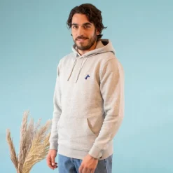 Hoodie gris brodé unisexe