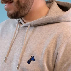 Hoodie gris brodé unisexe