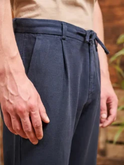 Jogpant Gaston coton et lin marine