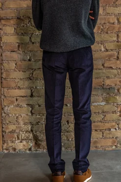 Pantalon velours côtelé anglais marine