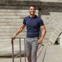 Polo sportif Arguin bleu denim