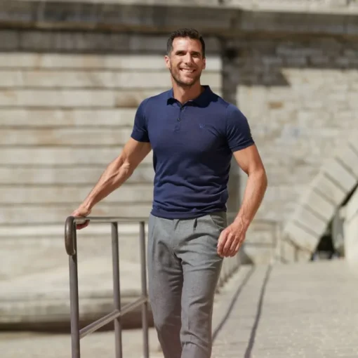 Polo sportif Arguin bleu denim
