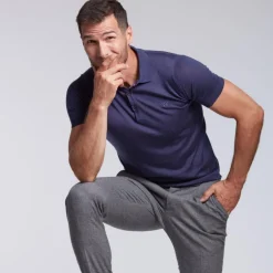 Polo sportif Arguin bleu denim