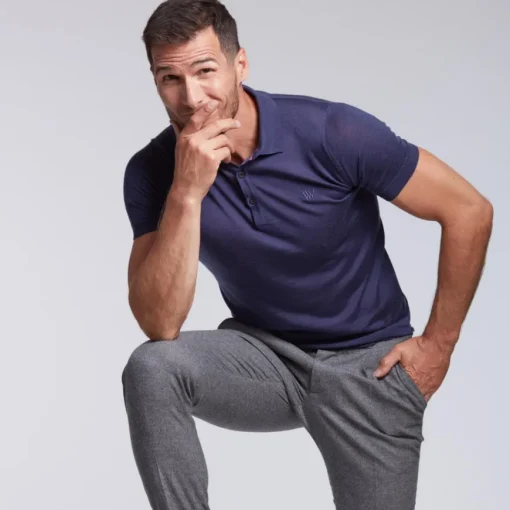 Polo sportif Arguin bleu denim