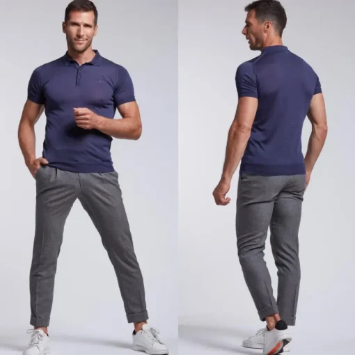 Polo sportif Arguin bleu denim