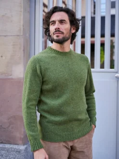 Pull Allan en laine vert