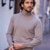 Pull col roulé en laine Henry beige