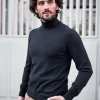 Pull col roulé en laine Henry noir