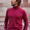 Pull col roulé en laine Henry bordeaux