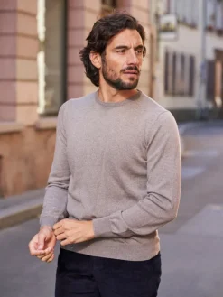 Pull en laine col rond Gabin beige