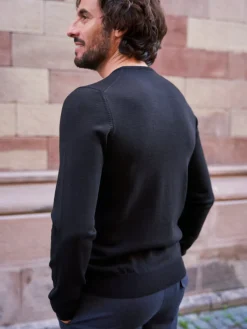 Pull en laine col rond Gabin noir