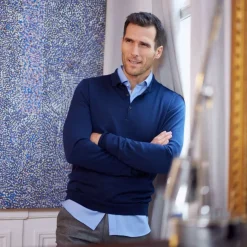 Pull sportif Amsterdam bleu marine