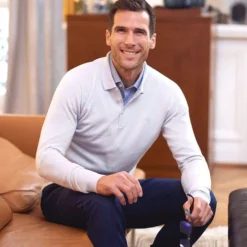 Pull sportif Amsterdam gris perle
