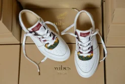 Sneakers Rétro Floral Tonal