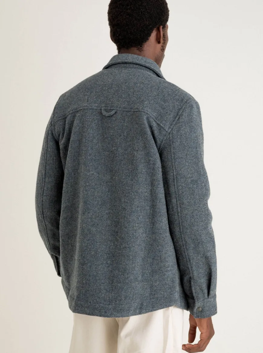 Sur-chemise Leno larger Smoky blue