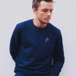 Sweat brodé bleu marine