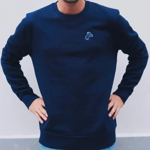 Sweat brodé bleu marine