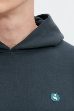 Sweat capuche bleu et gris