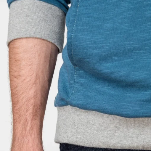 Sweat col haut turquoise