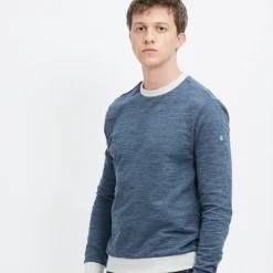 Sweat col rond bleu - gris