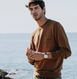 Sweat recyclé Océan camel