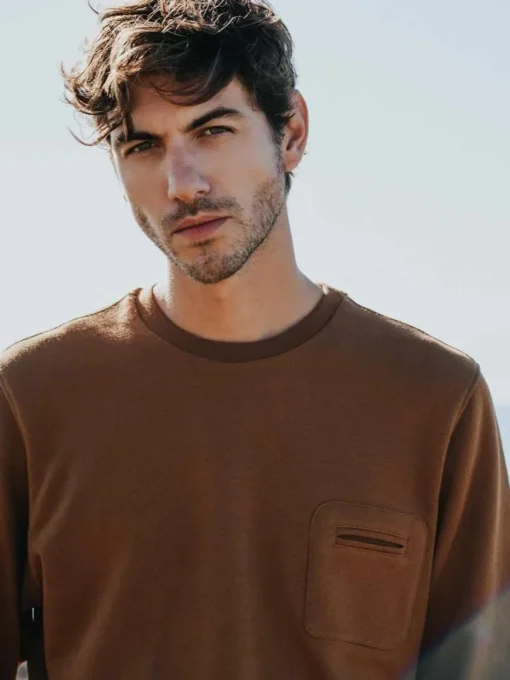 Sweat recyclé Océan camel