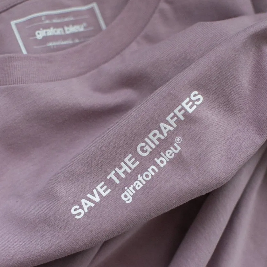 Tee-shirt bio lila "Save The Giraffes"