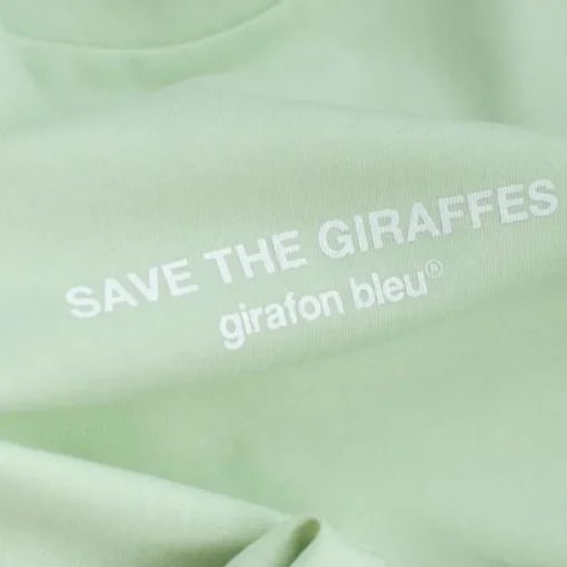 Tee-shirt bio vert pistache "Save The Giraffes"
