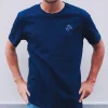 Tee-shirt brodé bleu marine