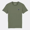 Tee-shirt brodé kaki