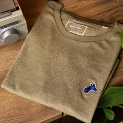 Tee-shirt brodé kaki
